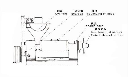 6YL-100型螺旋榨油機(jī)結(jié)構(gòu)圖及原理